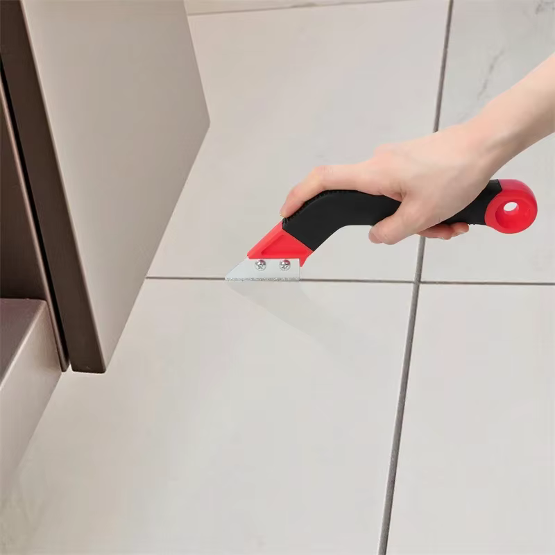 JUSTINLAU 1 Ensemble de Nettoyants pour Ciment de Jointure de Carrelage Céramique, Nettoyant pour Joints de Carrelage Mural et de Sol, Grattoir, Outil de Nettoyage Manuel