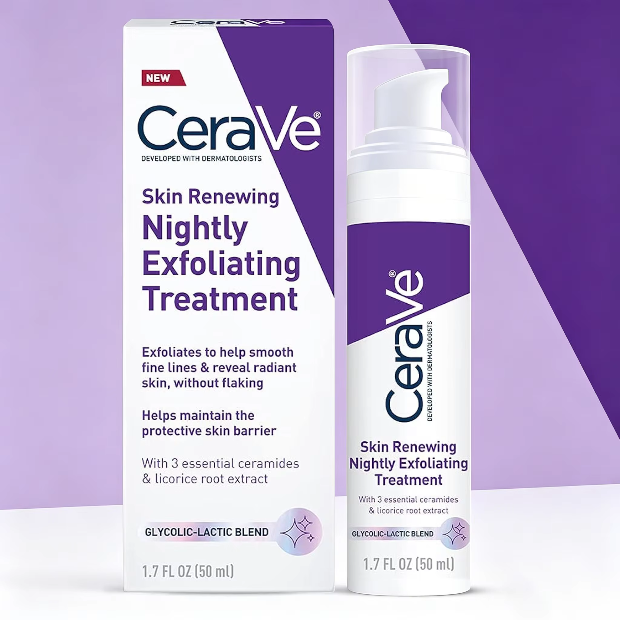 Traitement exfoliant nocturne régénérant pour la peau CeraVe 50 ml