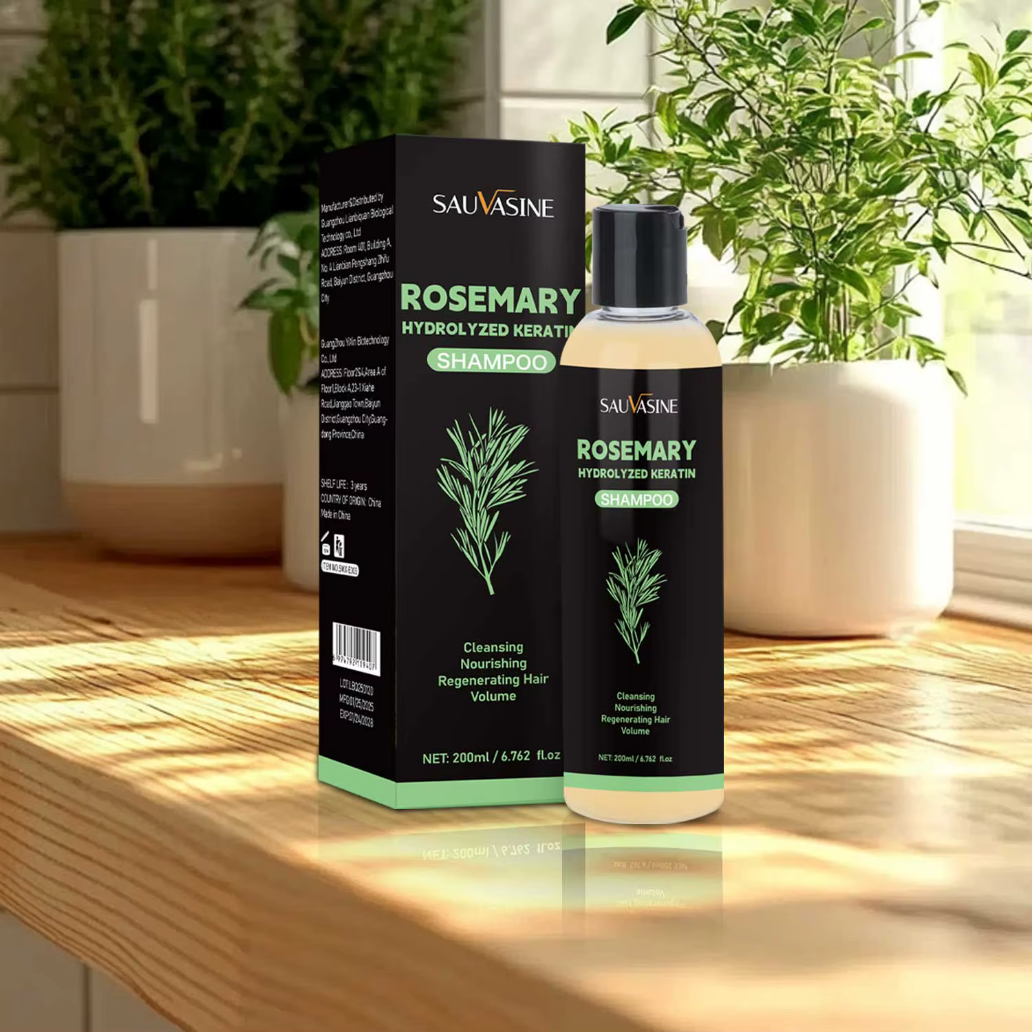 Shampoing au romarin biologique pour la croissance des cheveux