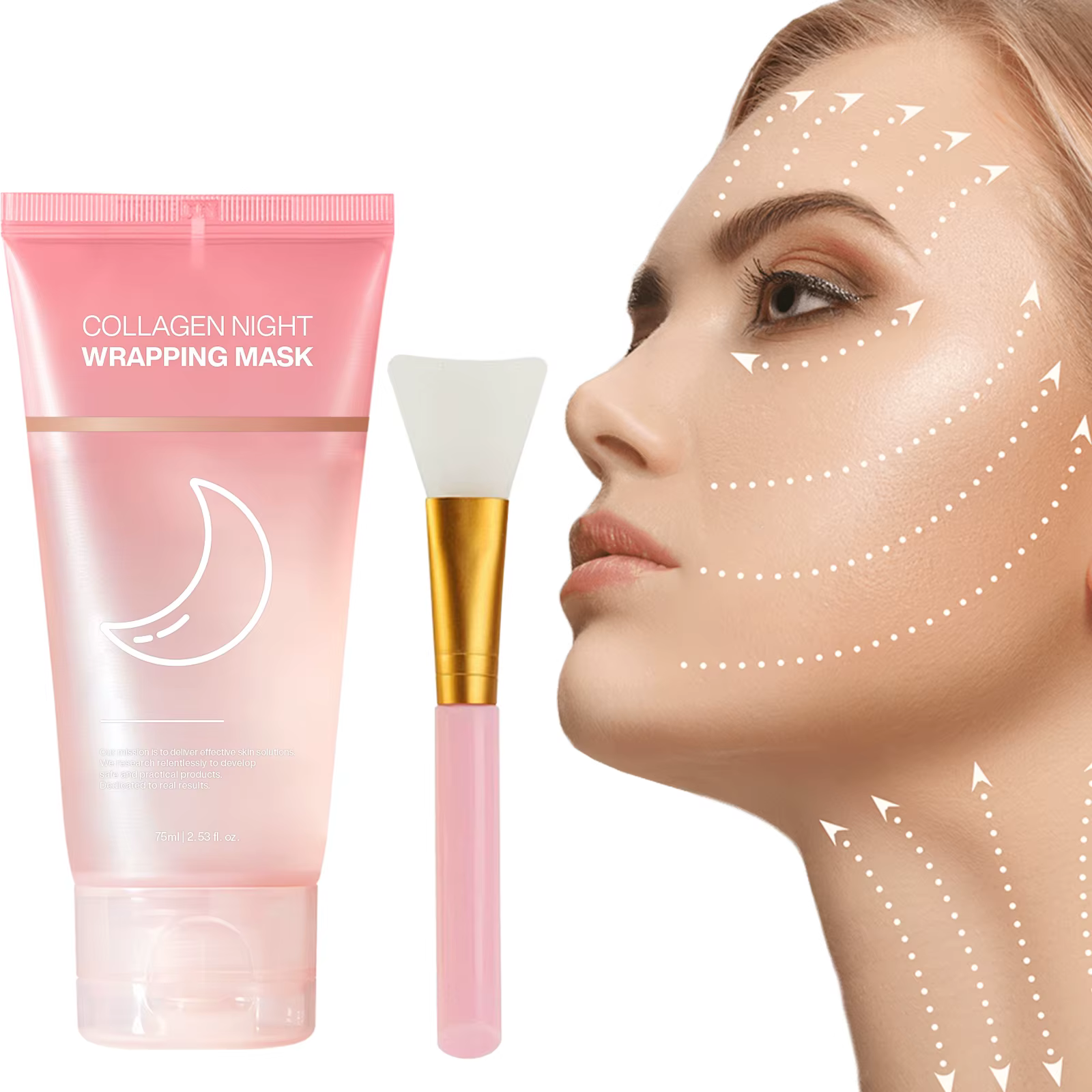 Masque facial hydratant réduit l'affaissement du collagène