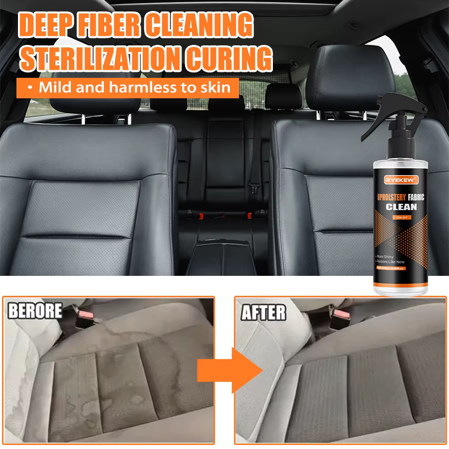 Nettoyant intérieur de voiture, tissu en cuir, nettoyage des toits, nettoyeur de ceinture de sécurité sans lavage, élimination puissante des taches, détails automobiles