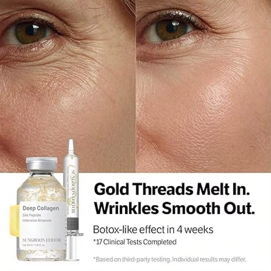 Ampoule anti-âge au collagène et aux peptides | Sérum à la protéine de soie pour raffermir la peau et améliorer son