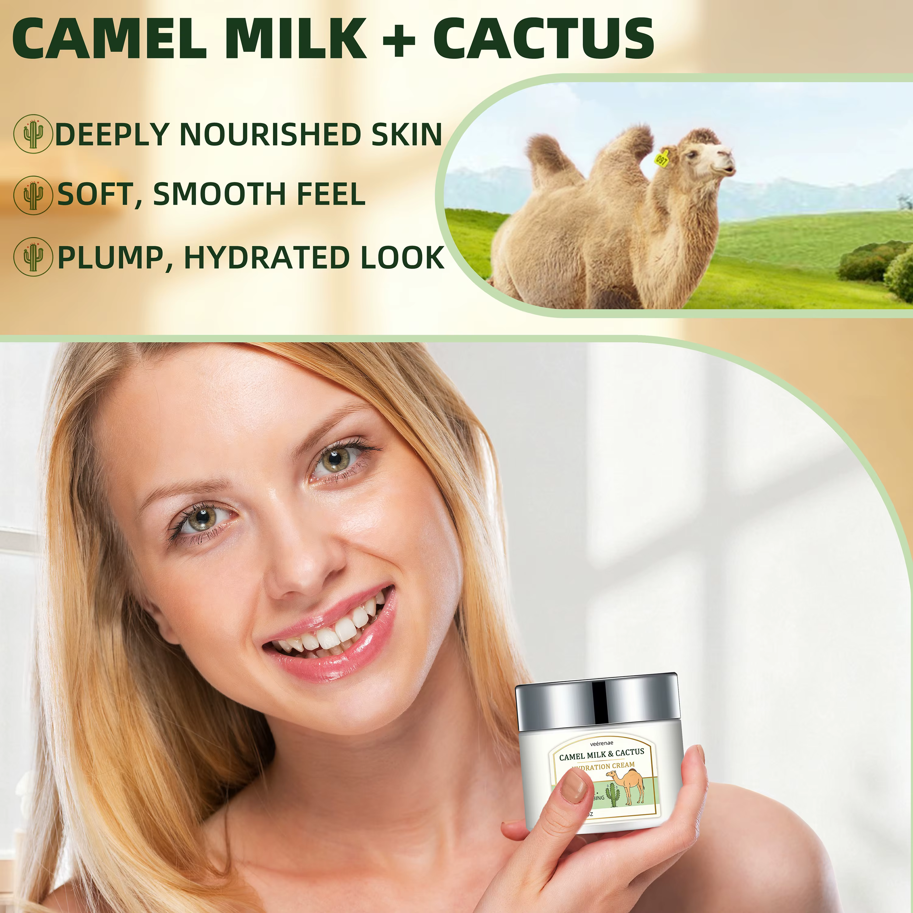 CRÈME HYDRATANTE AU LAIT DE CHAMELLE ET CACTUS