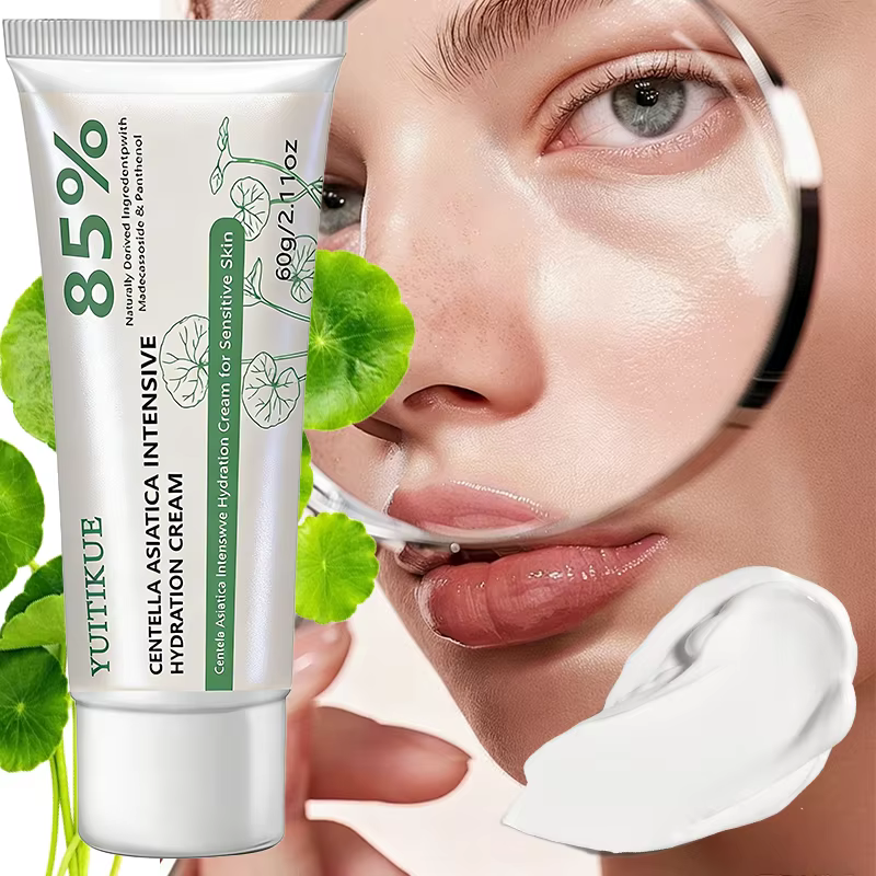 Crème hydratante intensive YUITIKUE à la Centella Asiatica 60g Formule 85% naturelle pour une hydratation intense et les peaux sensibles