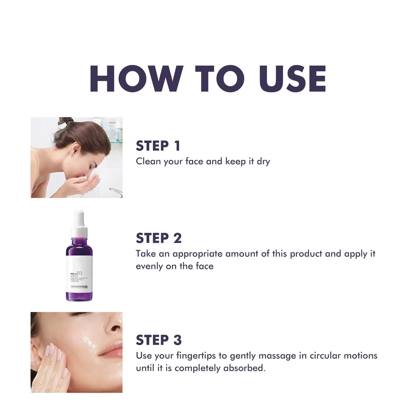 Sérum violet B3, éclaircissant pour la peau