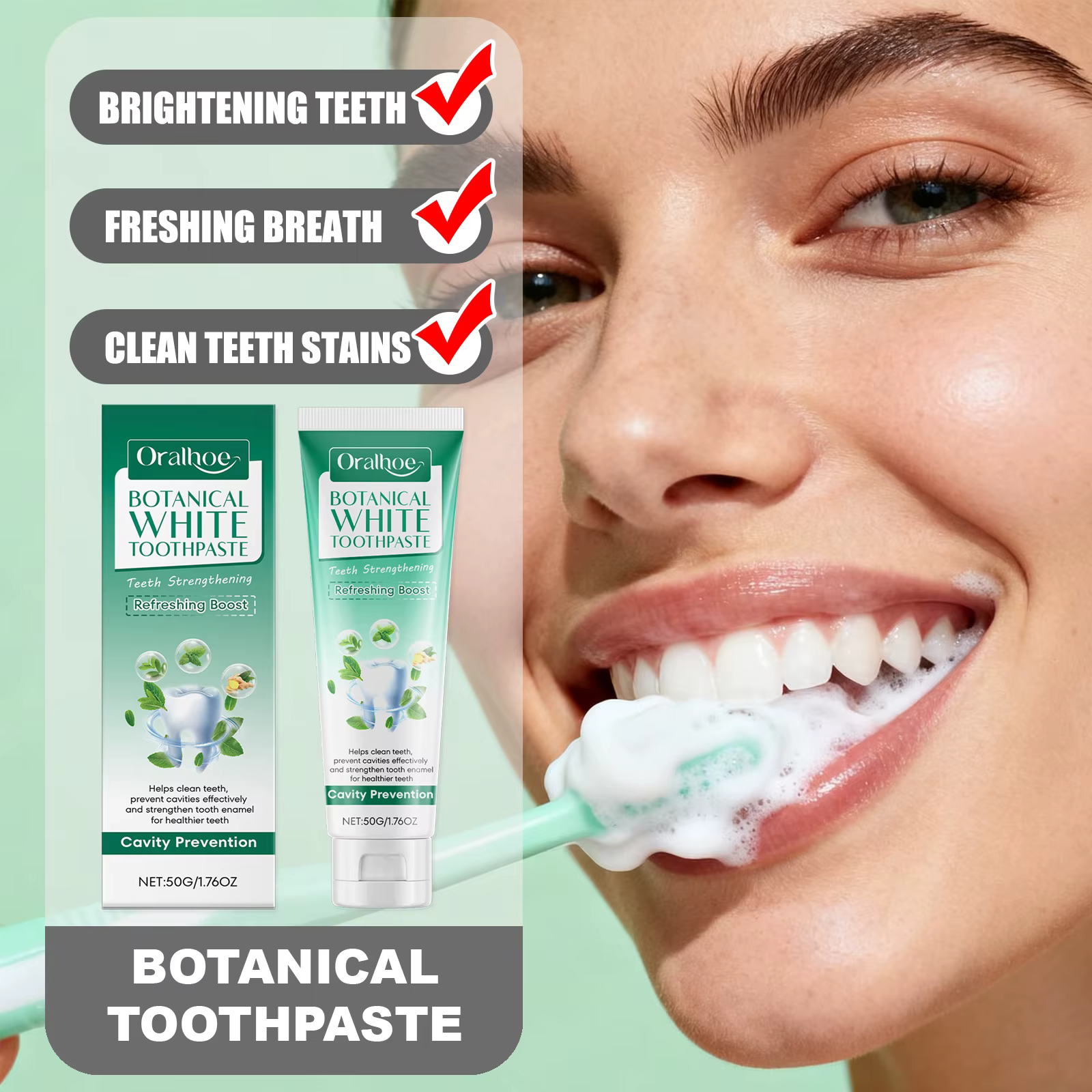 Dentifrice botanique à base de plantes, nettoie en profondeur les taches dentaires, prévient les caries, haleine fraîche longue durée