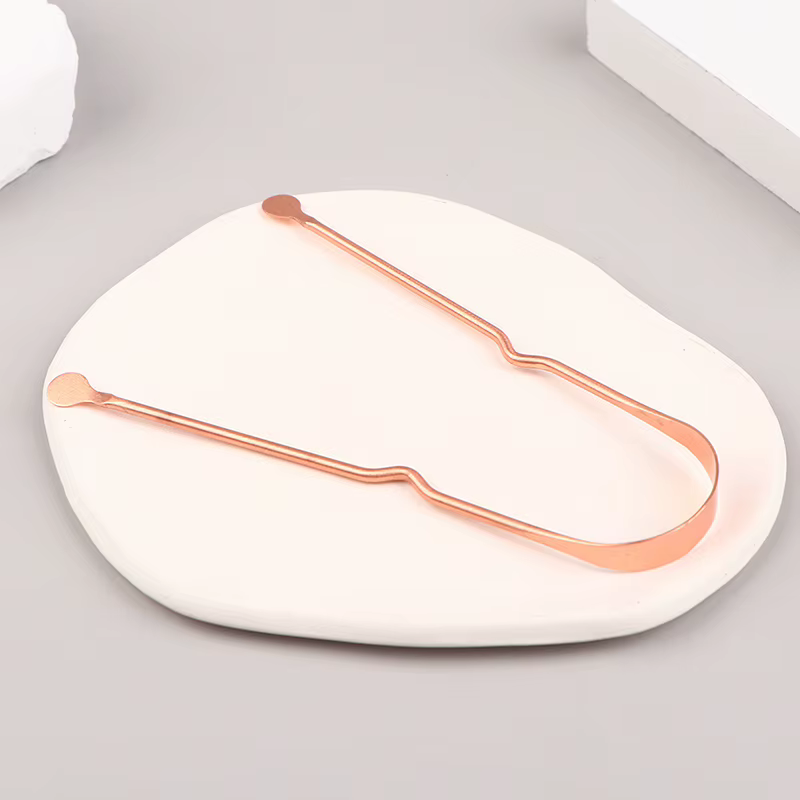 Grattoir à langue en cuivre pur, nettoyeur de langue en cuivre, grattoirs à langue portables, outils de nettoyage buccal