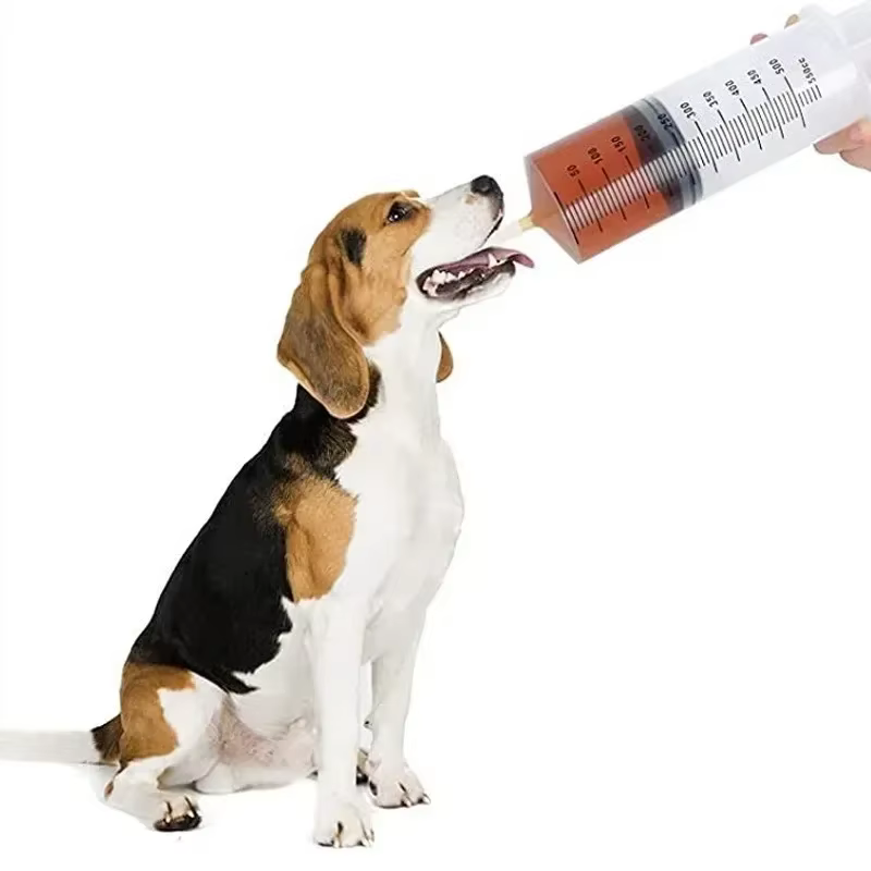 Seringue de grande capacité sous vide 100/200/300/500ml, pompe à huile réutilisable avec tuyau de 1m, pompe doseuse d'alimentation nutritionnelle pour animaux de compagnie