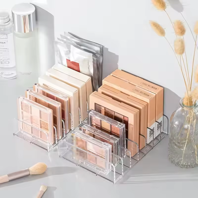 Boîte de rangement de maquillage, étagère de rangement transparente à 7 compartiments, affichage multi-cellules pour cosmétiques, fard à joues, fard à paupières, gain de place, Durable