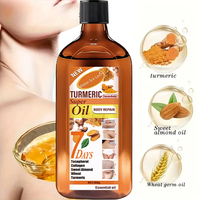 Huile essentielle de soin pour la peau au curcuma