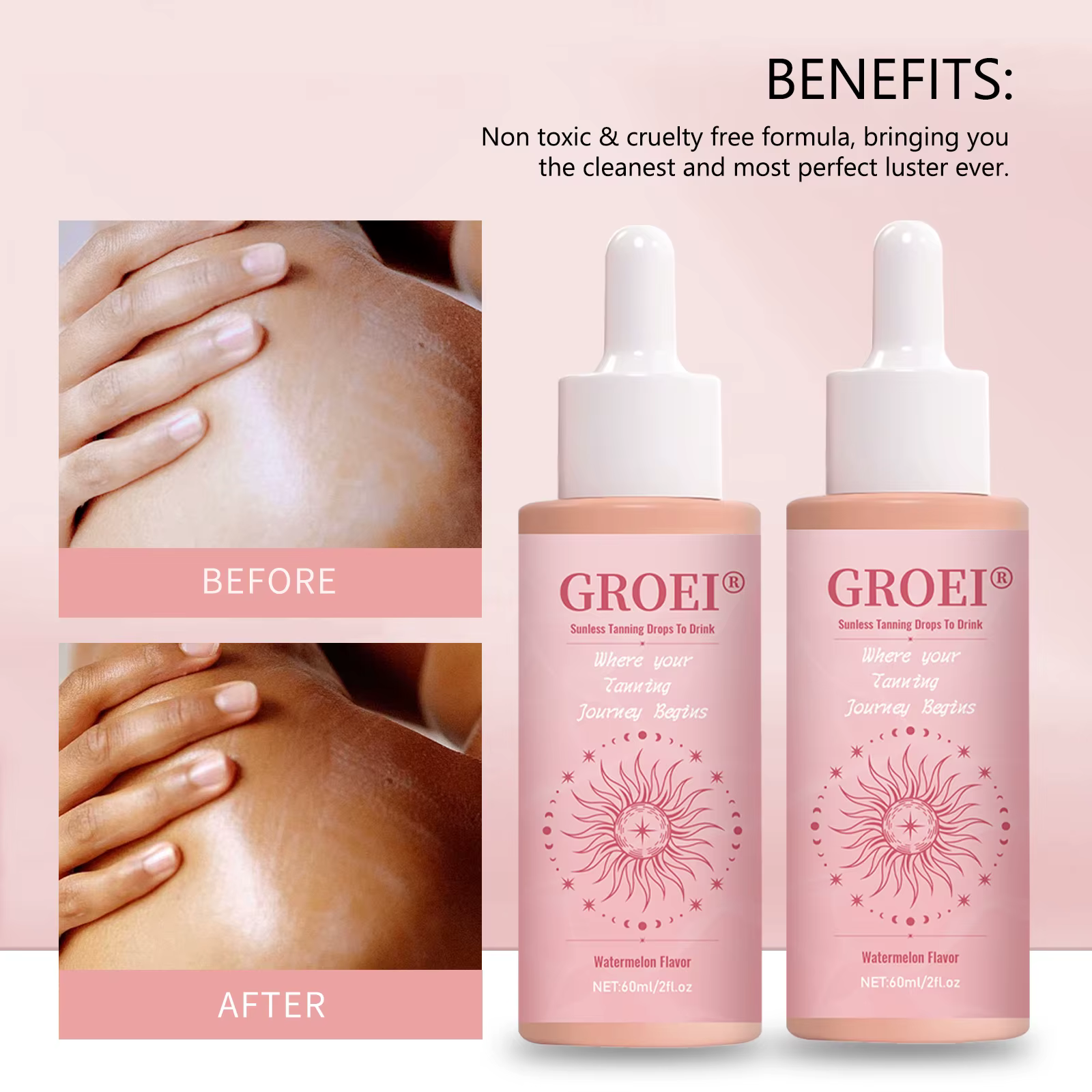 Gouttes autobronzantes sérum d'eau peau naturelle sans soleil accélérateur extérieur prévenir la sécheresse bronzage naturel stimulant ou visage corps