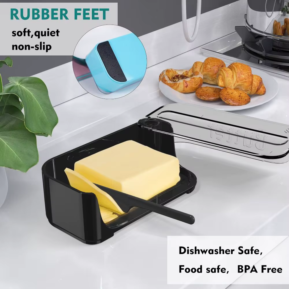 Plat à beurre facile avec couvercle, couvercle rotatif, boîte à fromage crème de qualité alimentaire, spatule à beurre de haute qualité, plateau de maintien du beurre pour la maison
