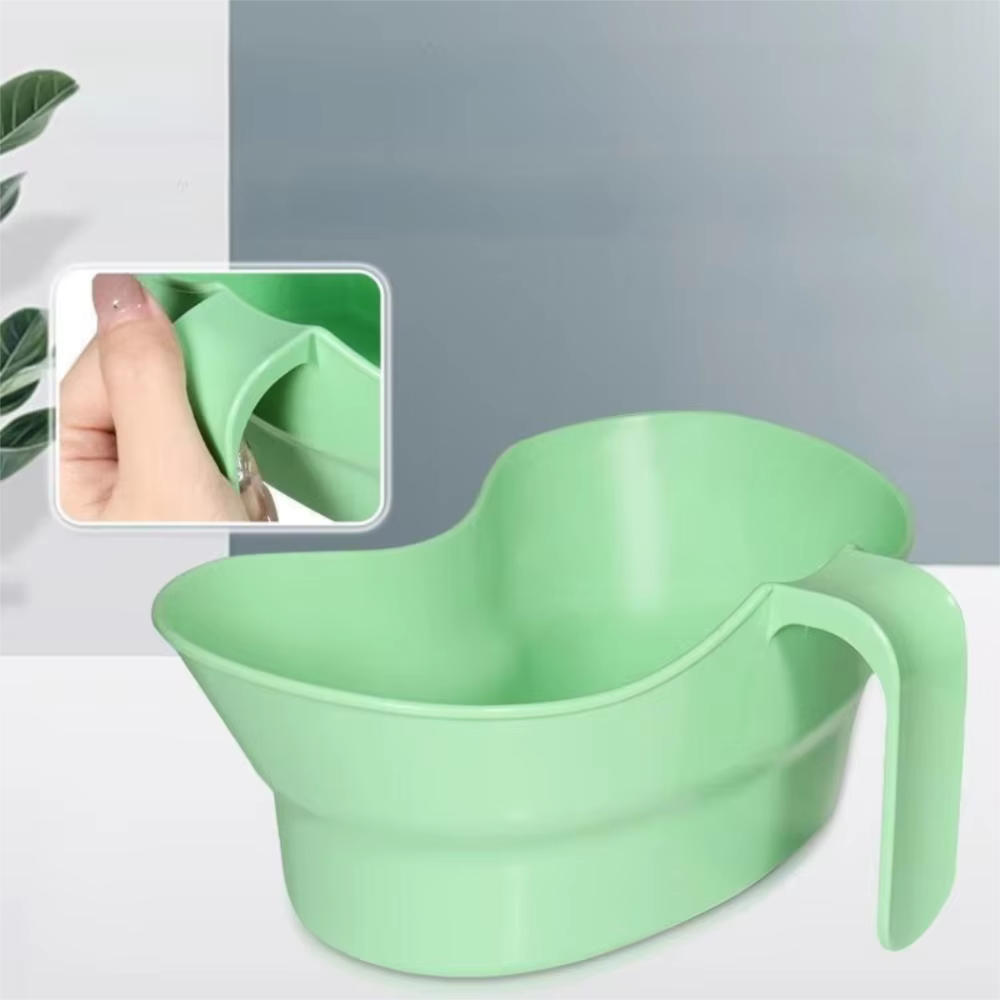 Bassin à vomir en plastique pratique avec poignée, facile à nettoyer, gobelet à rince-bouche, bassin anti-fuite pour soins aux patients
