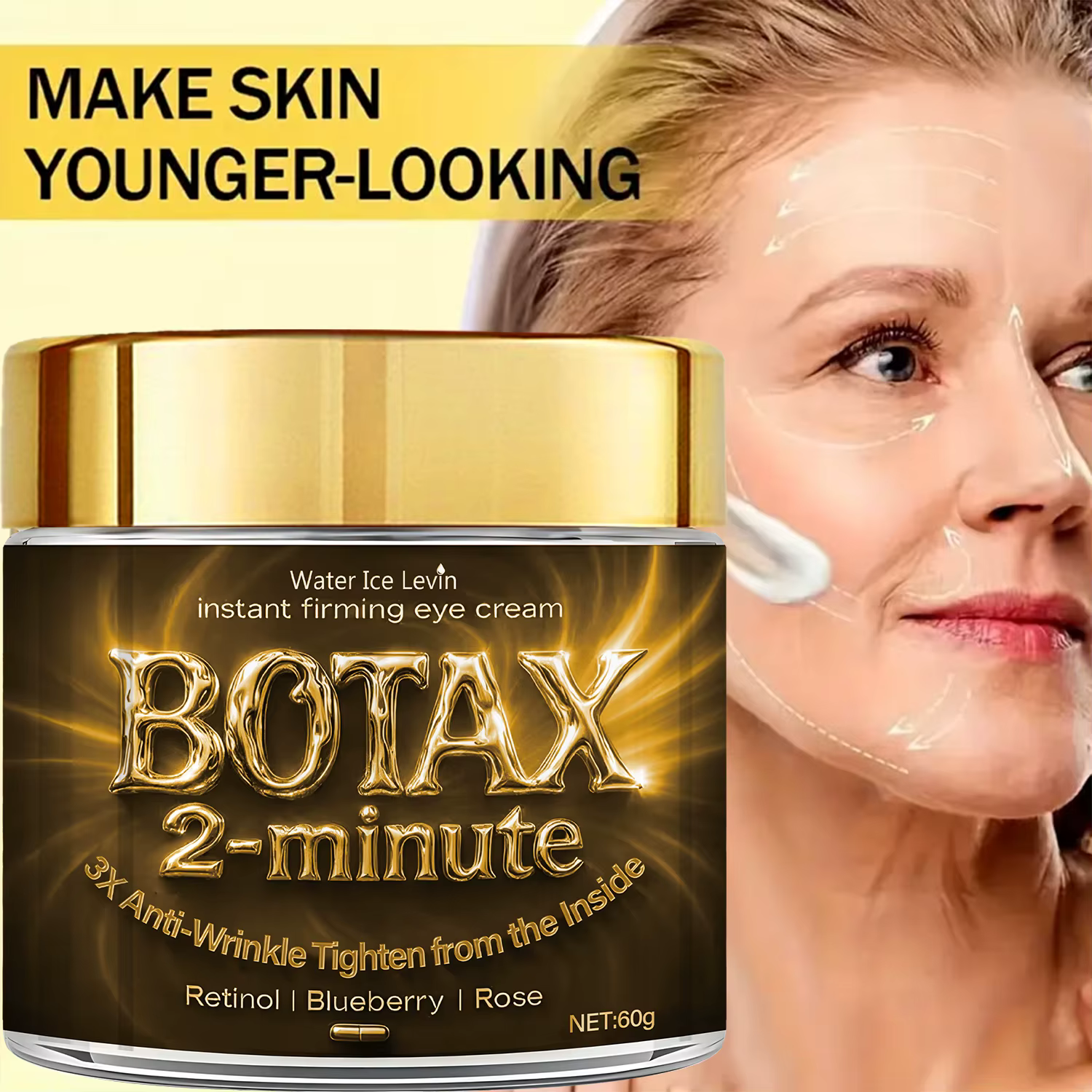 Crème visage raffermissante instantanée au rétinol et au venin d'abeille – 2 minutes
