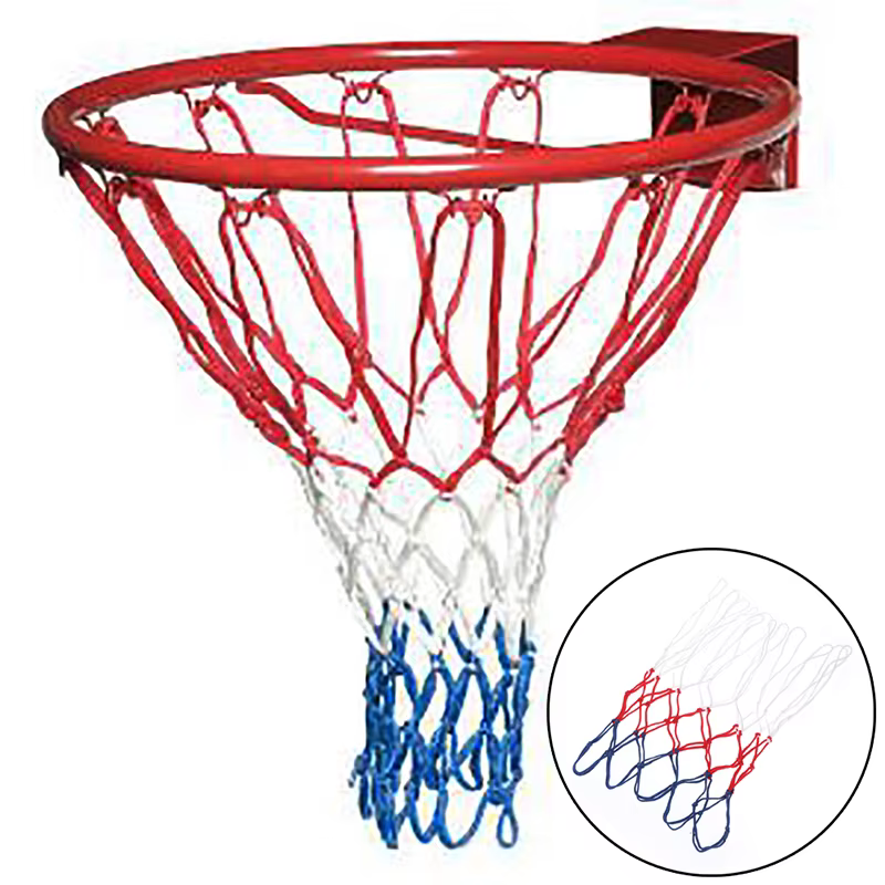 Filet de basket-ball Standard en Nylon Durable, fil épais, trois couleurs, filet de basket-ball universel de remplacement en maille