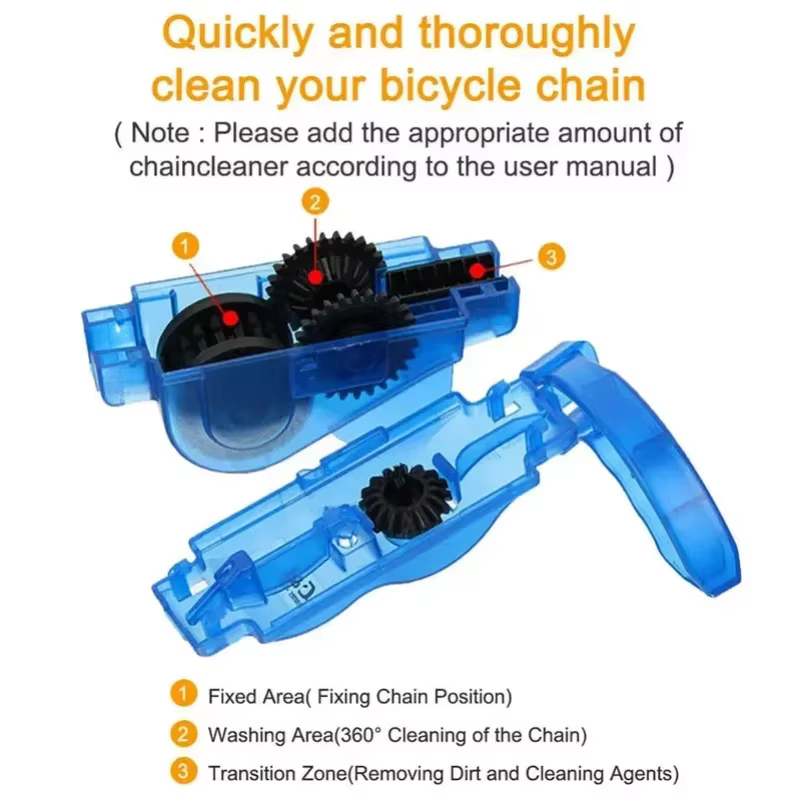 Brosse de nettoyage de chaîne de vélo, kit de nettoyage multifonctionnel pour l'entretien du cyclisme, l'élimination de la saleté et les tâches quotidiennes d'entretien du vélo