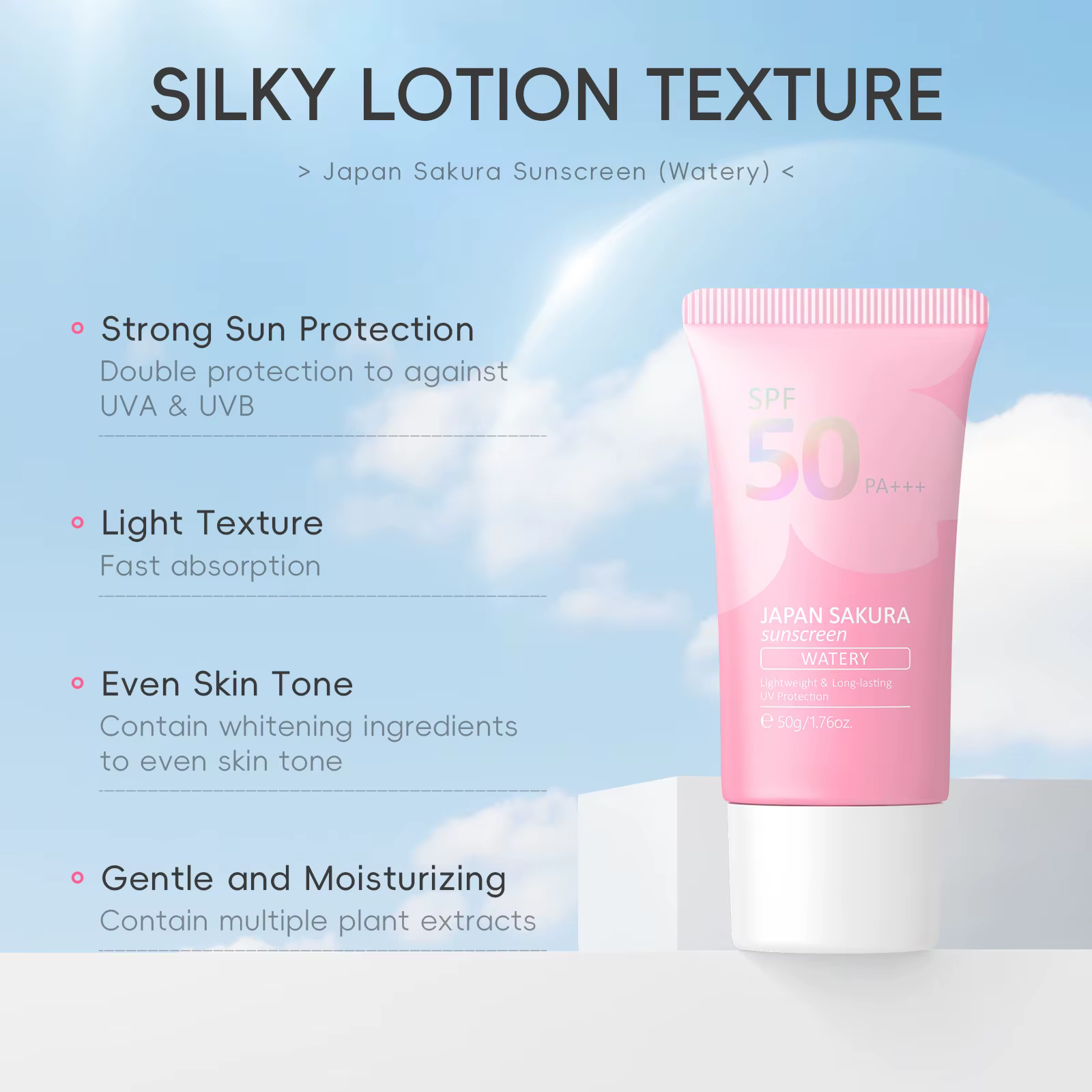 Crème solaire hydratante Laikou Sakura