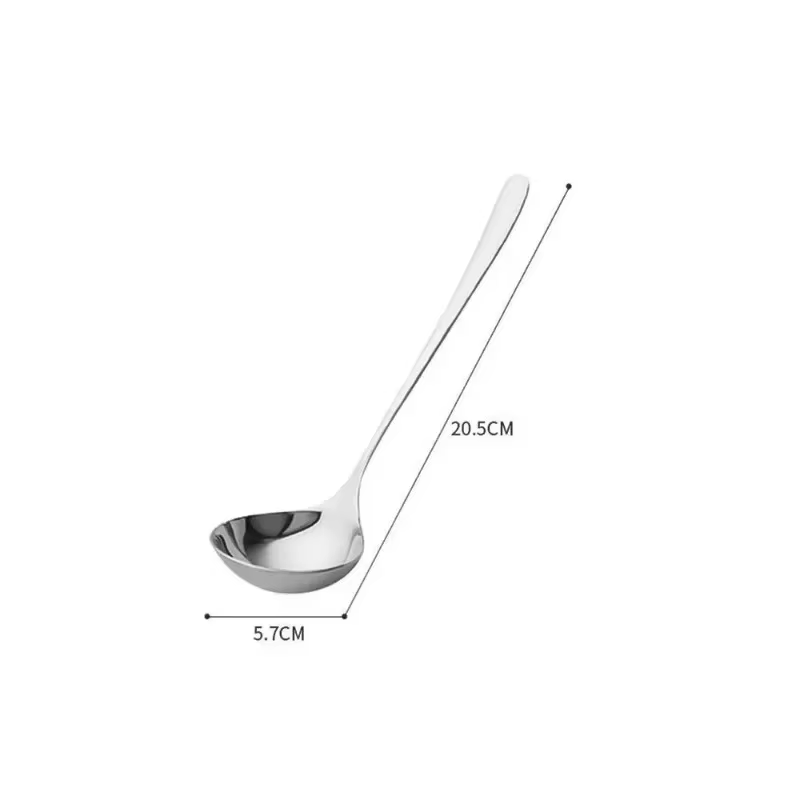 Cuillère à soupe épaisse à long manche en acier inoxydable, cuillères à marmite, passoire, ustensiles de cuisine à domicile, ustensiles de cuisine, 1/2 pièces