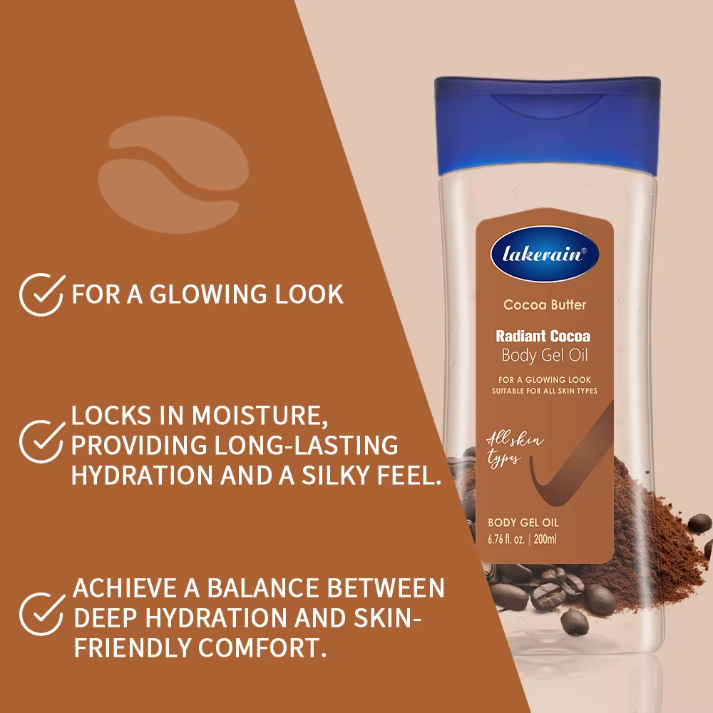 Lakerain beurre de cacao brillant huile pour le corps hydratant nourrissant