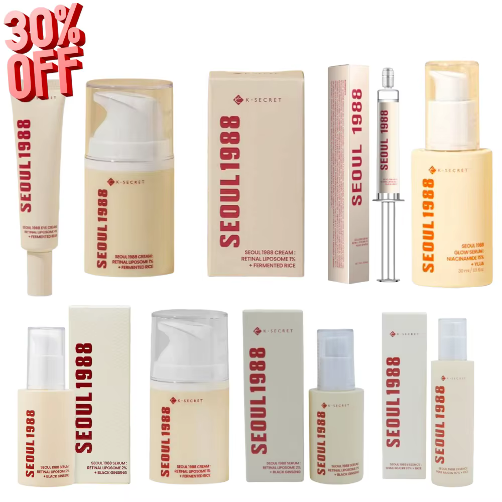 Coffret Crème Contour des Yeux et Sérum Visage au Rétinol et Ginseng Seoul 1988 - Soin Coréen Raffermissant Anti-Rides Éclaircissant Hydratant