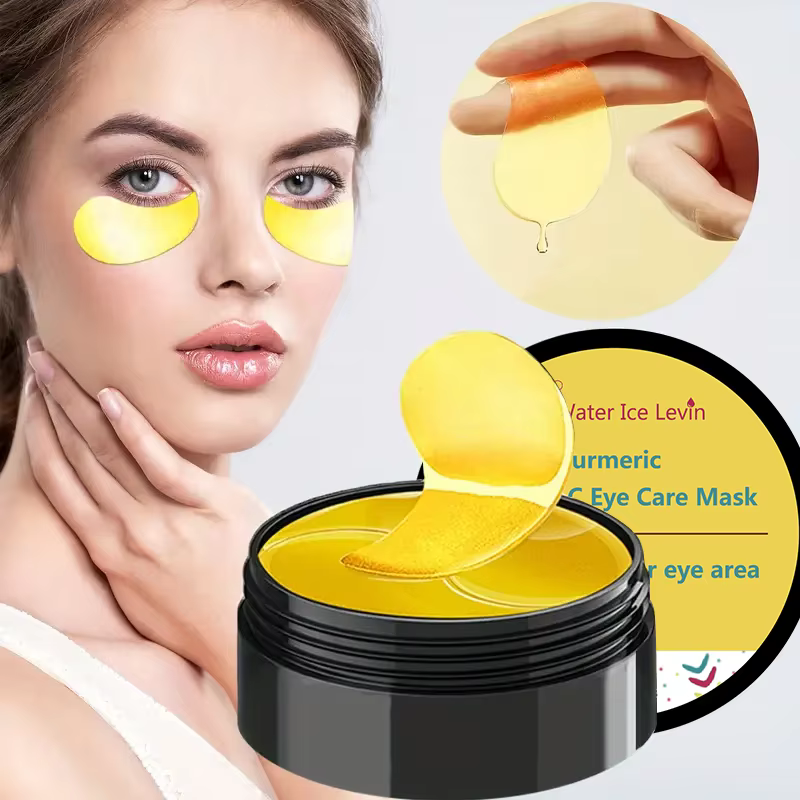 Masque pour les yeux au curcuma et à la vitamine C, Anti-rides, élimine les cernes, les poches, réduit les ridules, raffermissant, éclaircissant