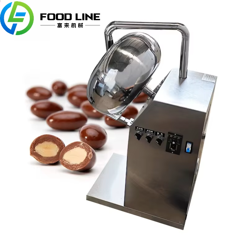 Petite machine de revêtement de noix de chocolat, poêle automatique de revêtement de chocolat
