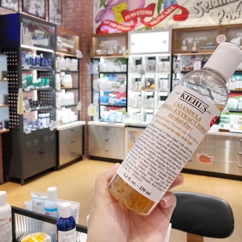 Tonique à l'extrait de calendula Kiehls 250ml 40ml Sans alcool Apaisant Contrôle du sébum Soulagement des rougeurs Minimisation des pores Pour peaux grasses