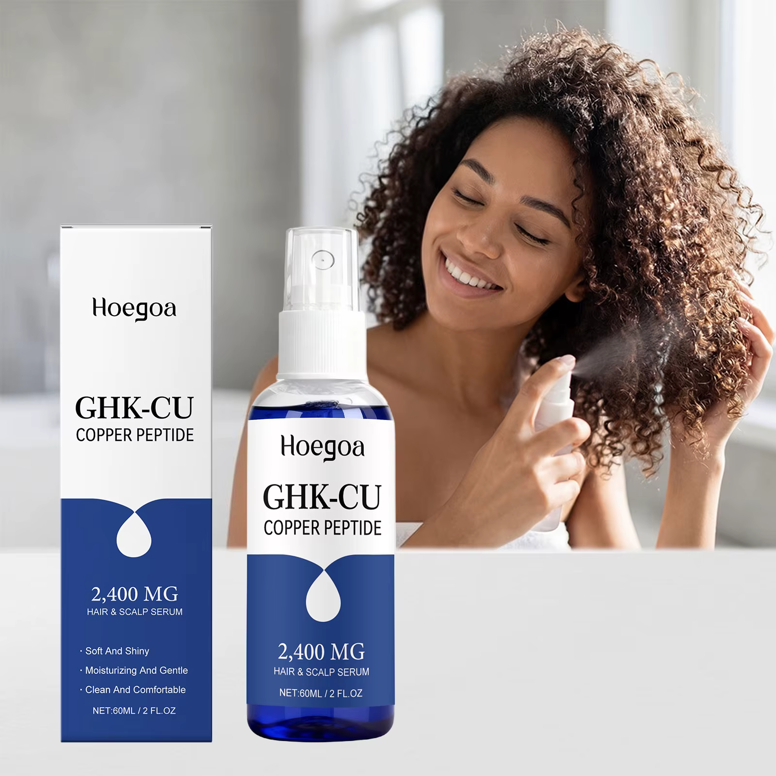 Sérum réparateur pour cuir chevelu au cuivre et aux peptides