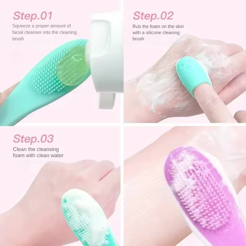 Brosse nettoyante pour le visage en silicone 3D