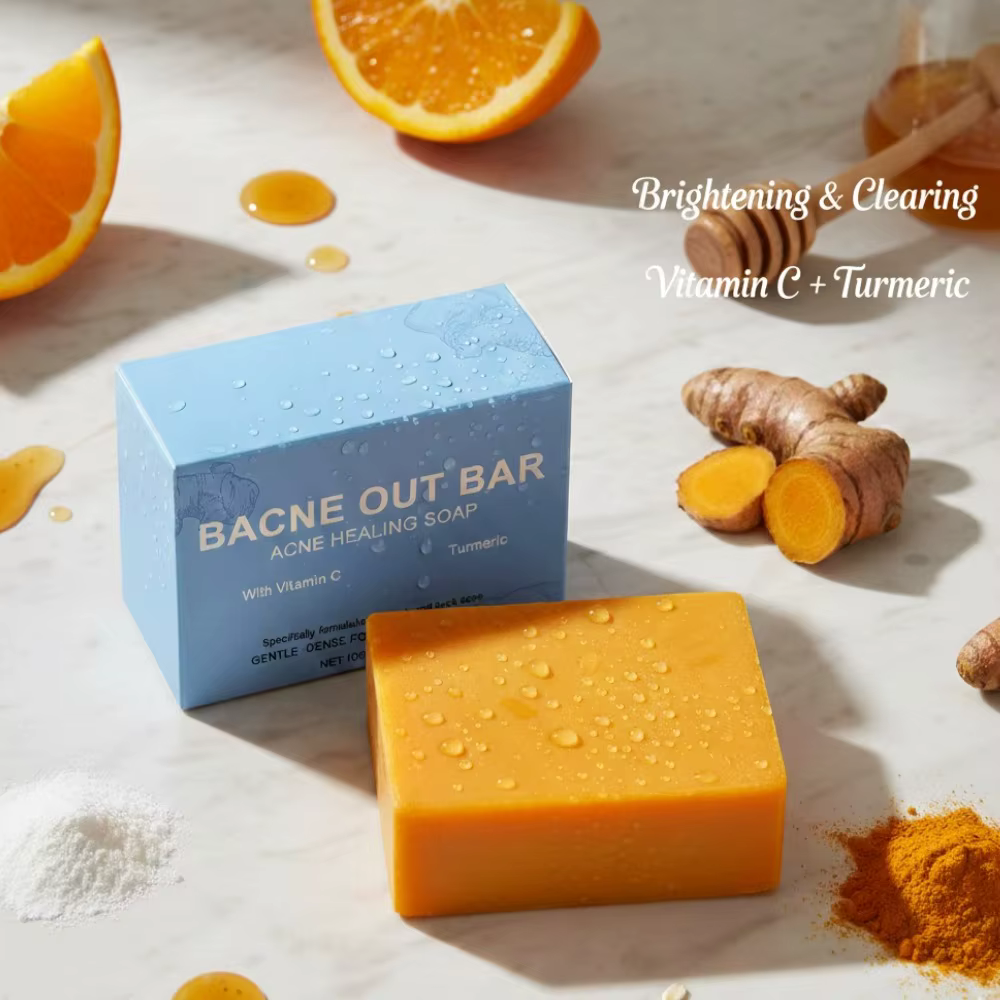 Savon nettoyant à la vitamine C et au curcuma