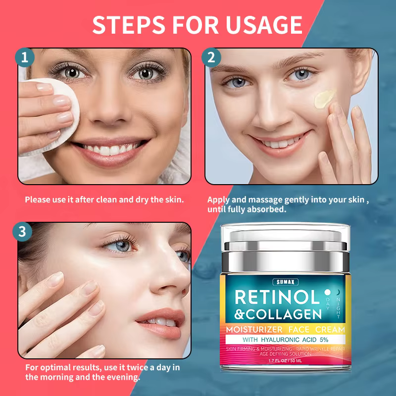Rétinol Anti-âge crème pour le visage hydratant dissolvant de rides collagène acide hyaluronique crèmes soins de la peau 50ML