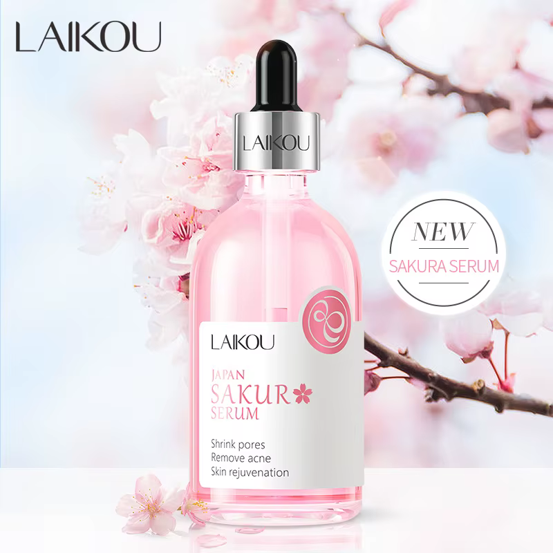 100ml LAIKOU Sakura sérum pour le visage vitamine C Essence hydratant raffermissant éclaircissant