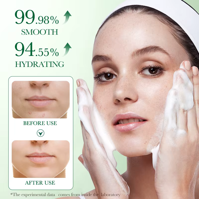 BIOAOUA Centella Asiatica Nettoyant pour le visage Mousse nettoyante quotidienne douce avec acide hyaluronique et niacinamide pour un nettoyage en profondeur des pores