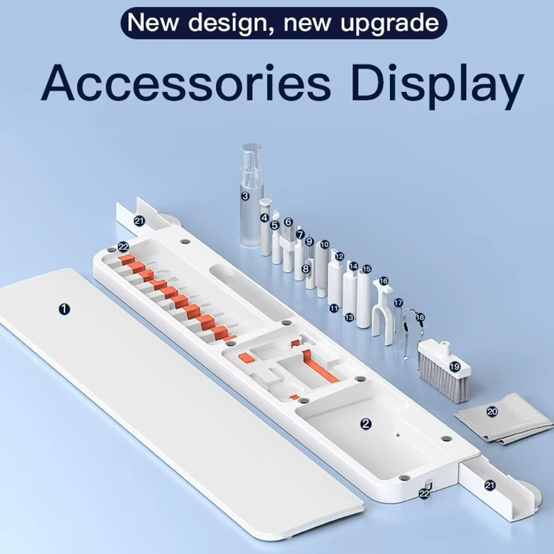 Kit de nettoyage multifonctionnel pour ordinateur - fournitures pour ordinateur portable, clavier, écran, produits de nettoyage pour tablette