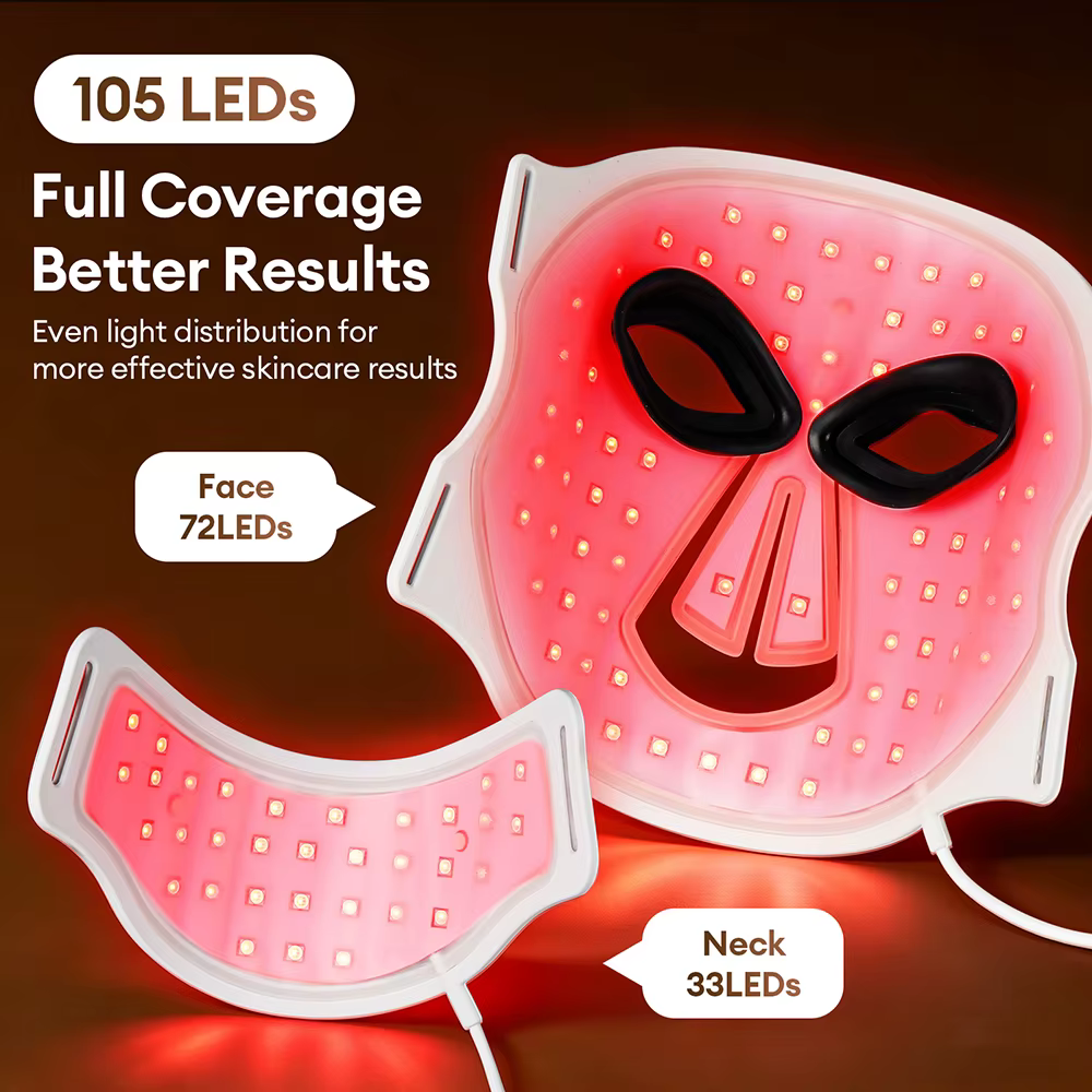 Masque LED en silicone pour le visage et le cou