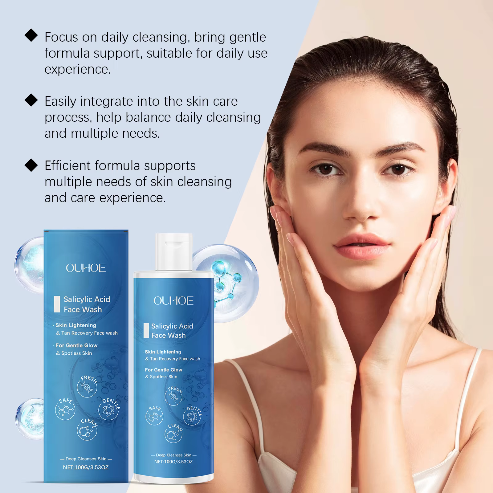 Nettoyant pour le visage à l'acide salicylique