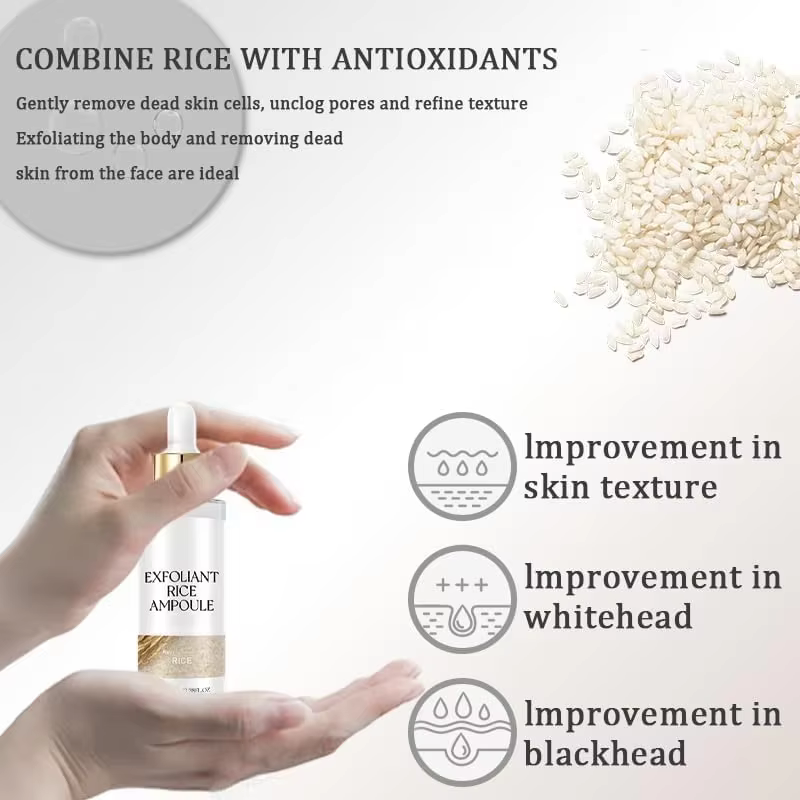 Essence exfoliante de riz noir et blanc