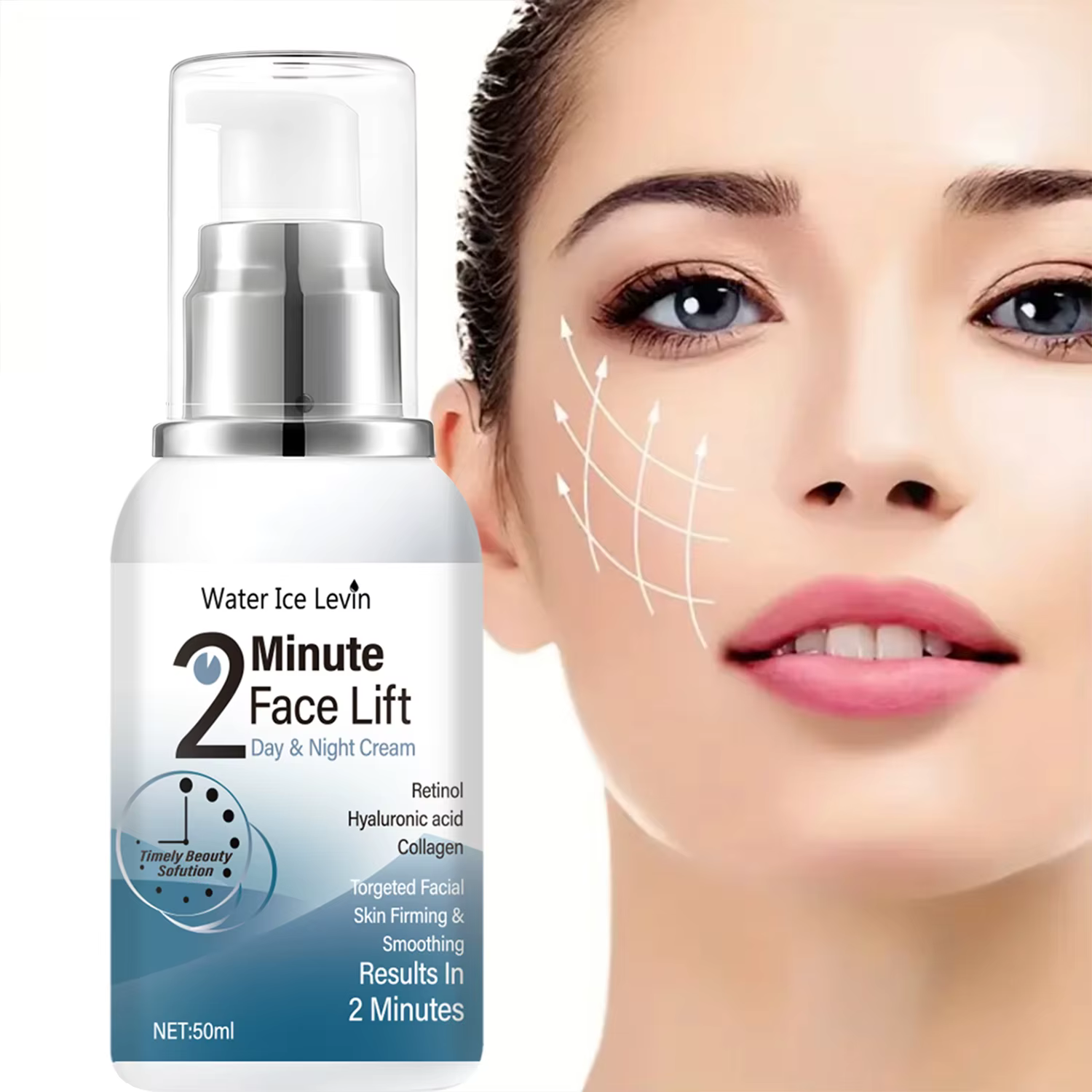 Miracle raffermissant et rajeunissant instantané - Water Ice Levin 2 Minute Face Lift Crème de jour et de nuit 50 ml