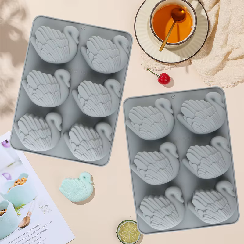 Moule en silicone en forme de cygne pour gâteau de mariage, épais, antiadhésif, pour bonbons, mousse, chocolat, pudding, dessert