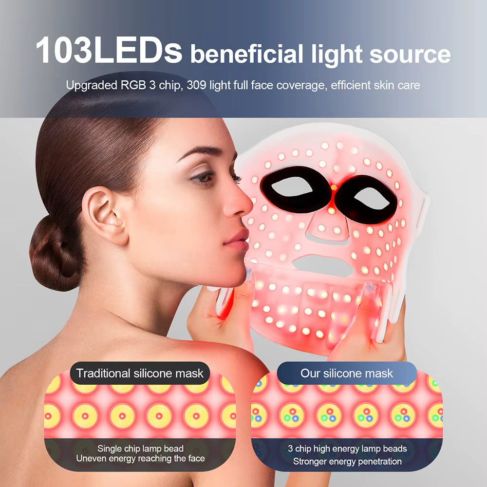 Masque facial LED en silicone avec cou
