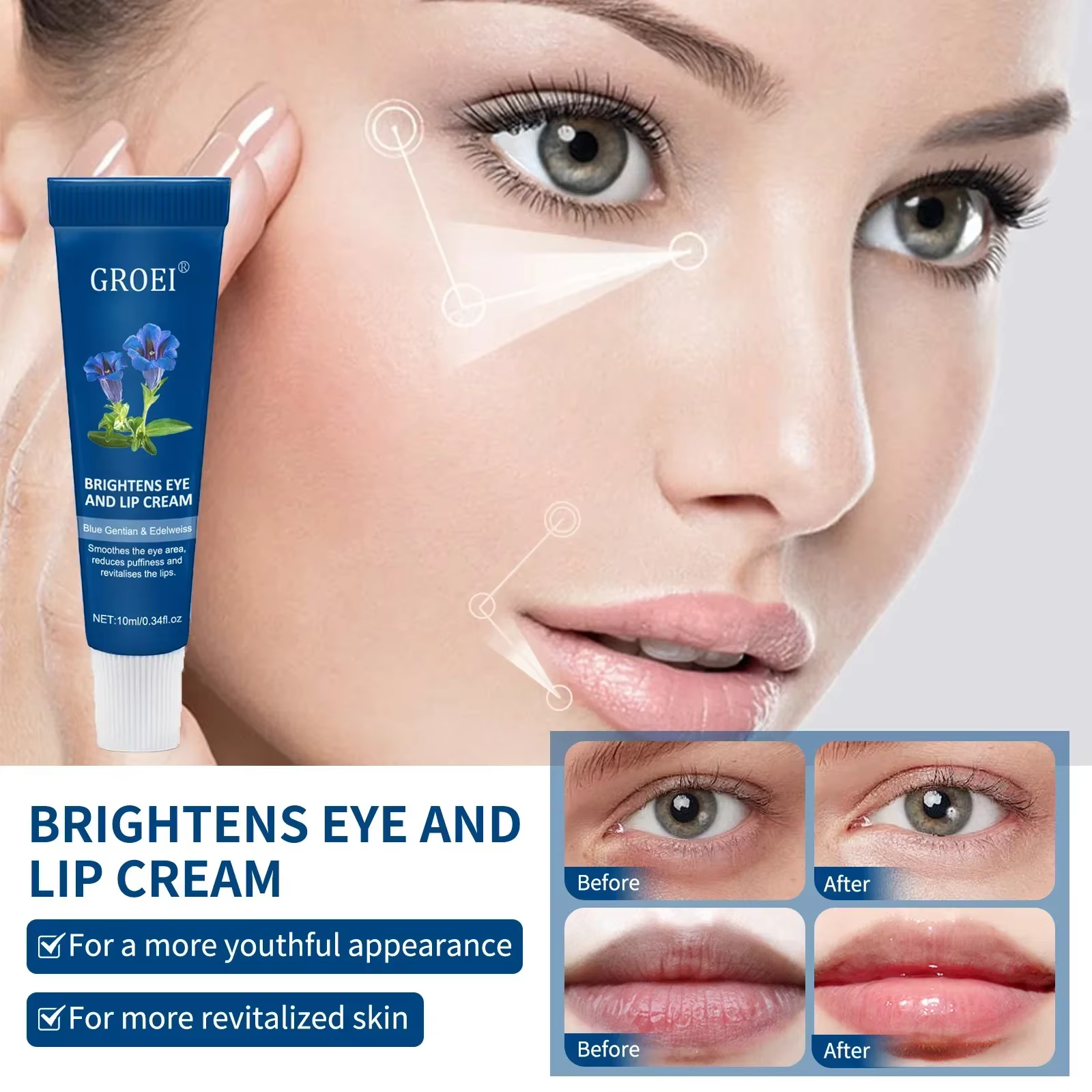 Crème Yeux et Lèvres à la Gentiane Bleue et à l'Edelweiss