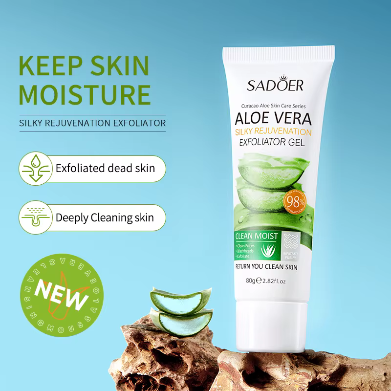 SADOER exfoliant Aloe Vera Gel nettoyant pour le visage nettoyage en profondeur