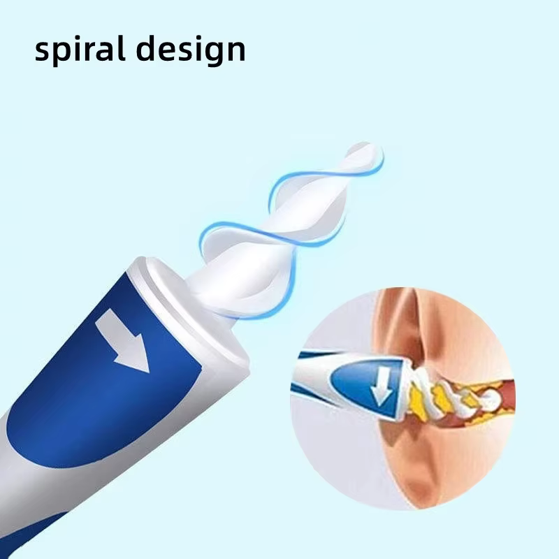 Nettoyeur d'oreilles en spirale, outil de retrait de cérumen avec 16 embouts de rechange en silicone souple, pour une extraction facile du cérumen, soin de nettoyage des oreilles