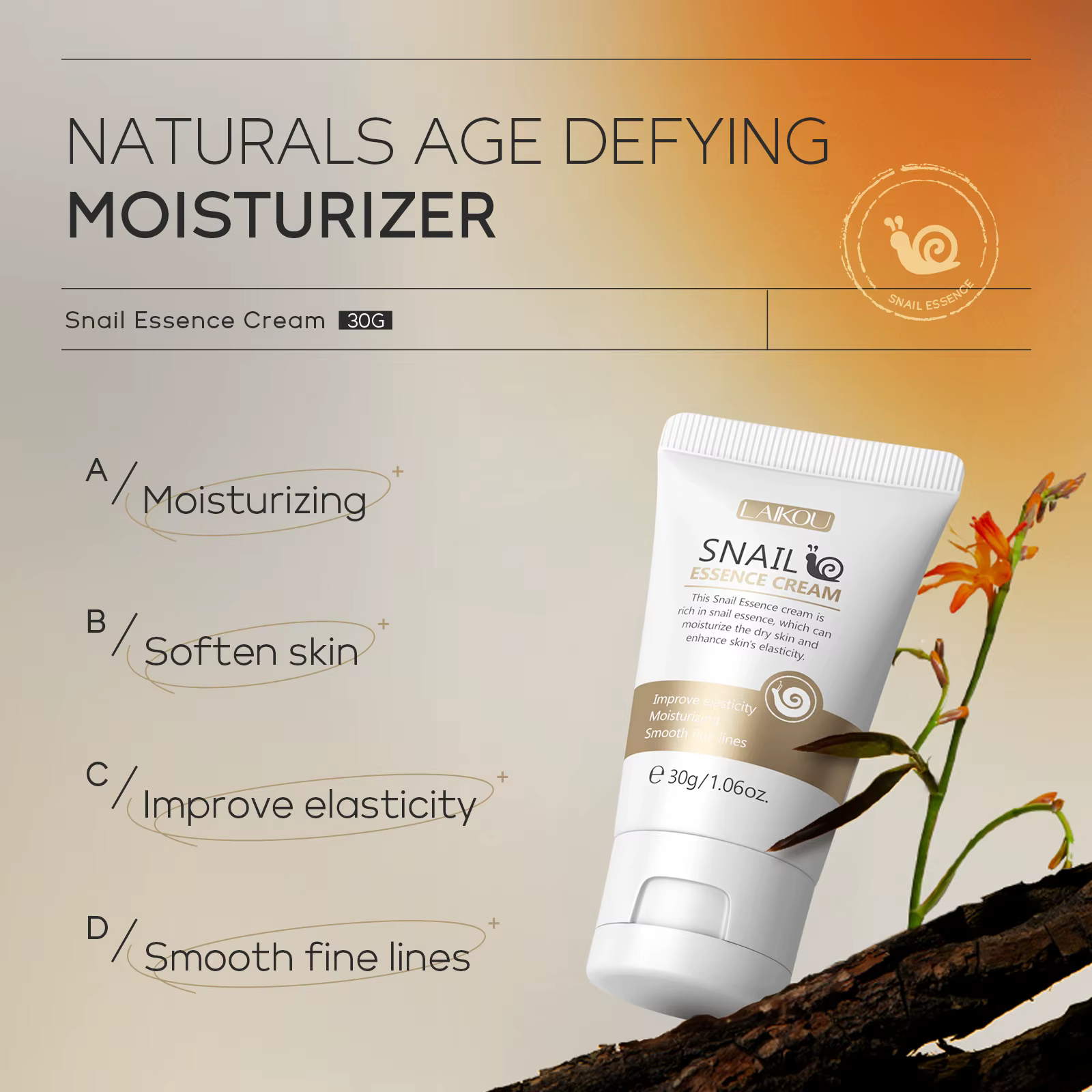 Crème hydratante pour le visage à base d'escargot