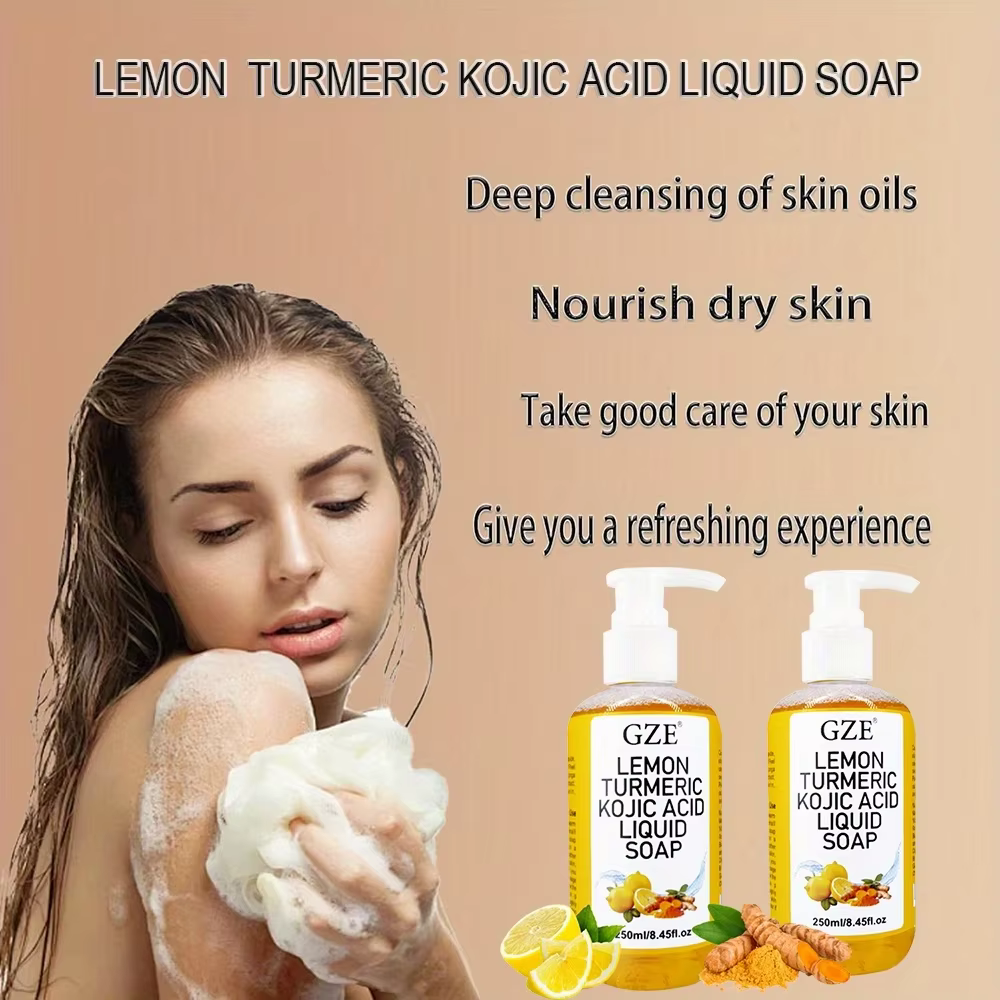 Greflective Glow Lemon Curmeric Kojic Acid Liquid Regina-Nettoyant pour la peau doux