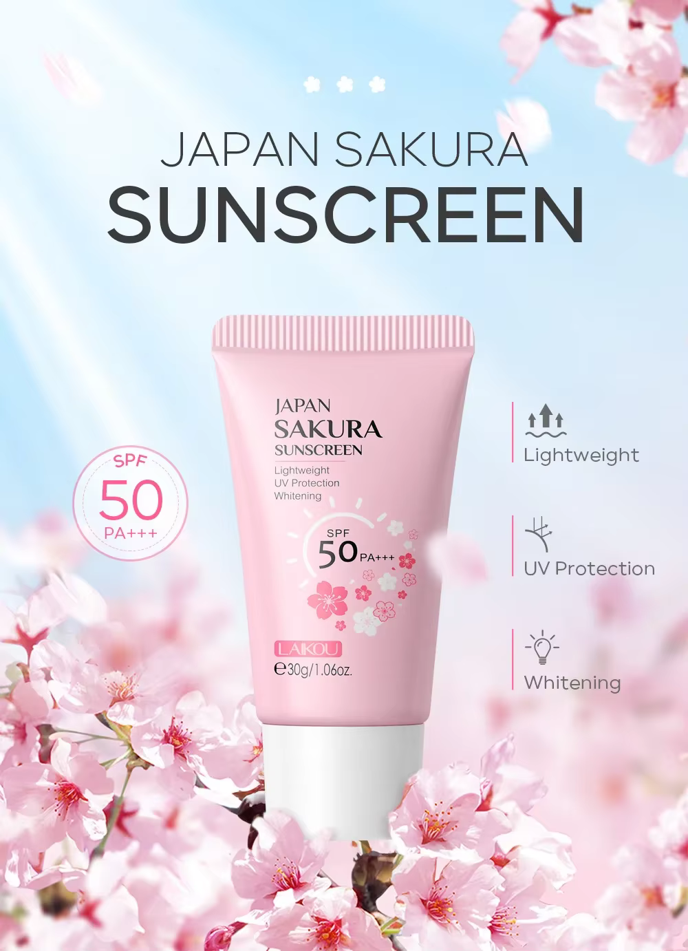 Laikou Sakura crème coréenne protecteur solaire visage bloqueur