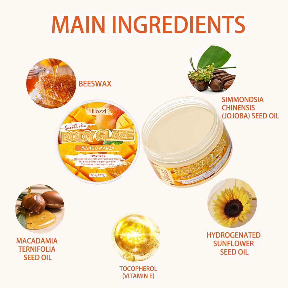 2oz/8oz mangue manie corps glaçure nourrissant hydratant soin de la peau beurre corporel rafraîchissant Non gras huile