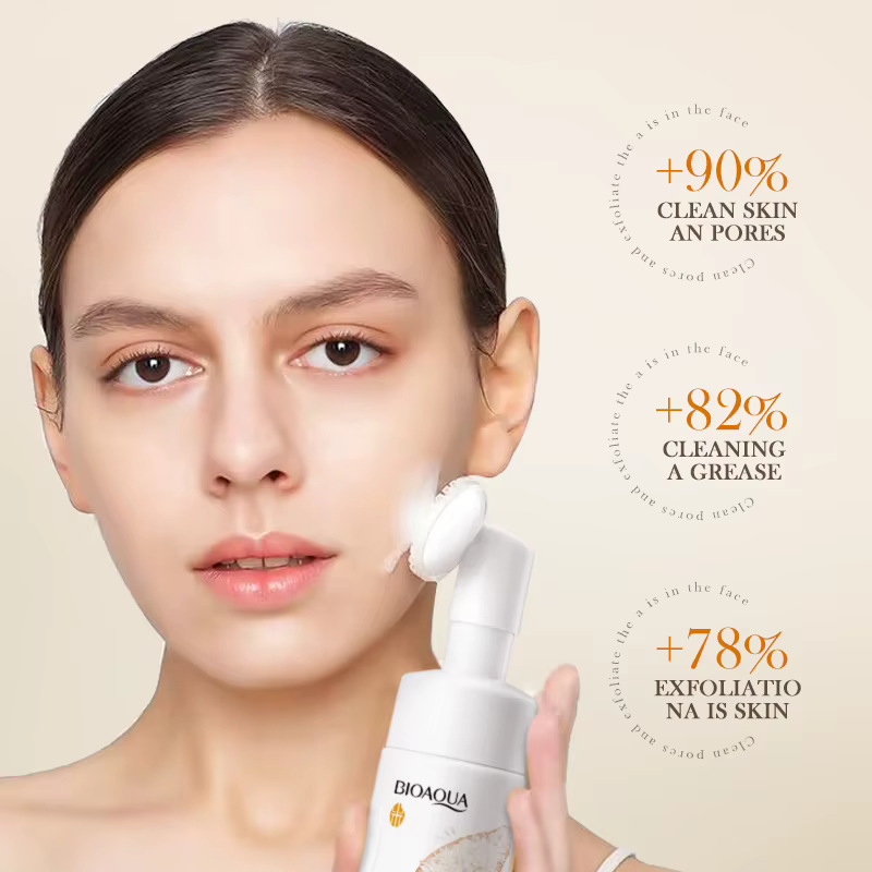 BIOAQUA nettoyant pour le visage au riz blanc blanchissant nettoyage en profondeur Massage