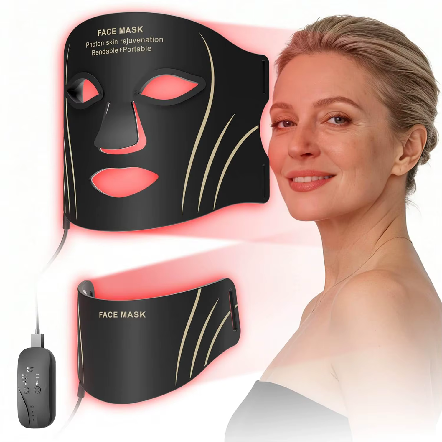 Masque LED pour le visage et le cou