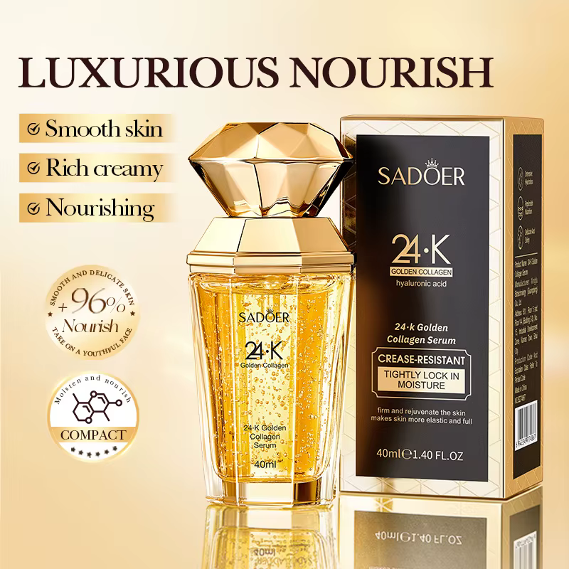 SADOER 24K sérum au collagène doré pour le visage hydratant Anti-rides